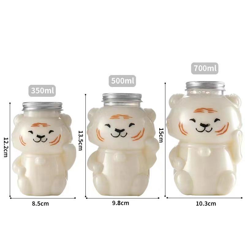 New design Wholesale Christmas Snowman Milk Tea Cup Plastic Bottle Special milk tea bottle