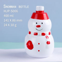 Plastic pet Christmas snowman bottle children's cartoon doll shampoo and bath lotion bottle portable shaped beverage bottle