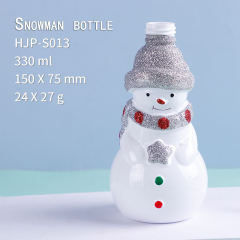 Plastic pet Christmas snowman bottle children's cartoon doll shampoo and bath lotion bottle portable shaped beverage bottle