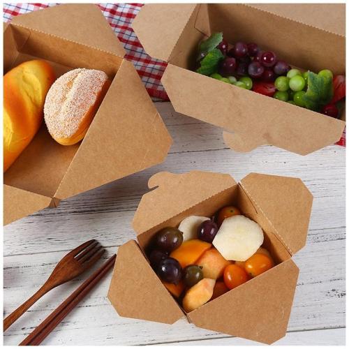 Hot kraft paper lunch box custom packaging bento fried chicken box rectangular fast food lunch takeaway packaging