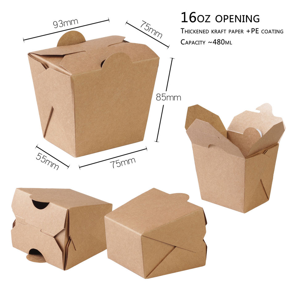 Custom logo eco friendly kraft food paper lunch box takeaway kraft paper box