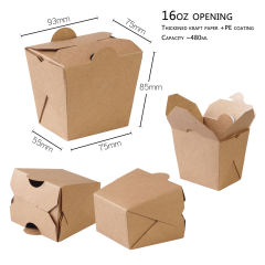 Custom logo eco friendly kraft food paper lunch box takeaway kraft paper box