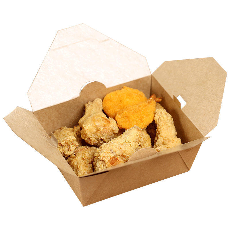 Custom logo eco friendly kraft food paper lunch box takeaway kraft paper box