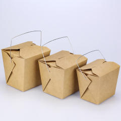 Portable packaging box cowhide food-grade paper lunch box fried rice fried chicken chips takeaway fast food packaging box