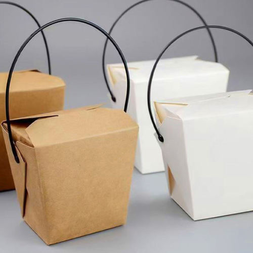 Disposable cowhide carton snacks picnic packing box takeaway salad lunch box