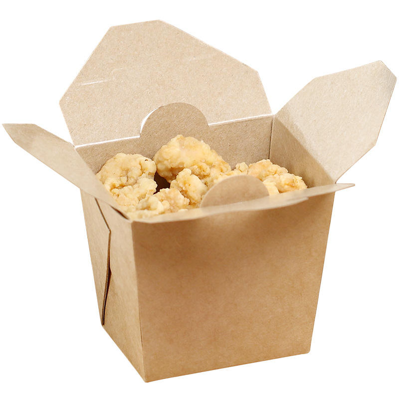 Custom logo eco friendly kraft food paper lunch box takeaway kraft paper box