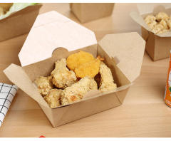 Custom logo eco friendly kraft food paper lunch box takeaway kraft paper box