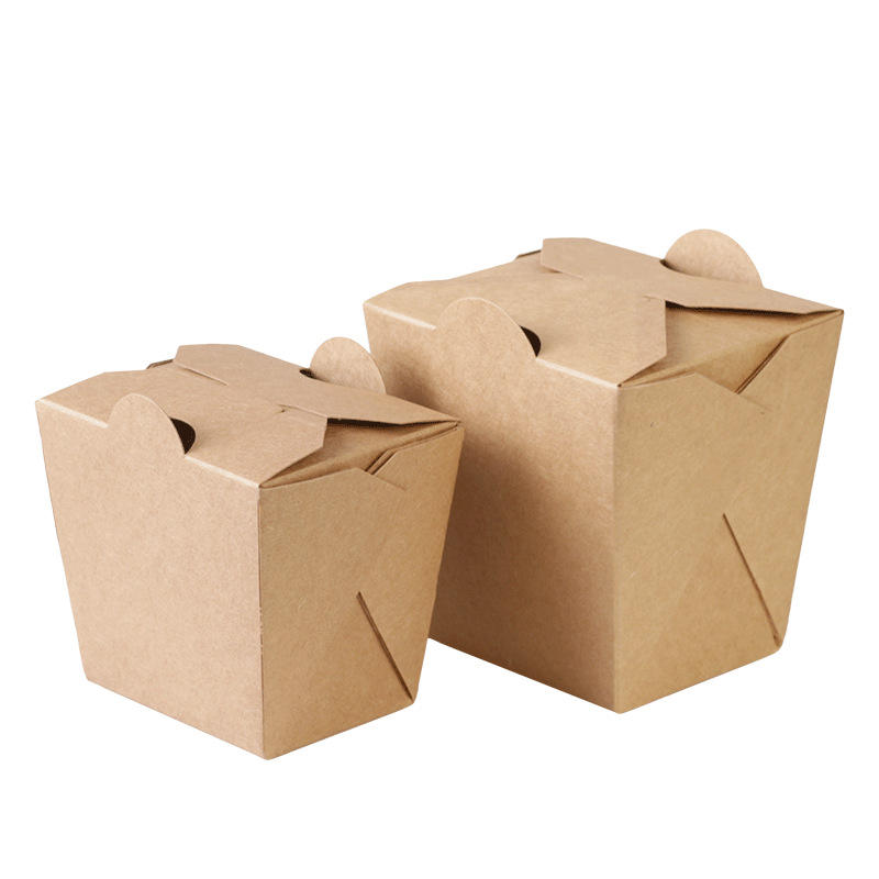 Custom logo eco friendly kraft food paper lunch box takeaway kraft paper box
