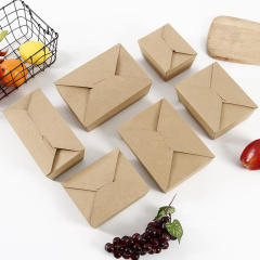 Customized environmental protection kraft paper lunch box takeaway oil-proof food kraft paper box