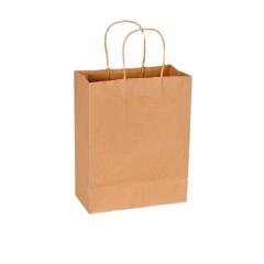 Custom size wholesale portable paper bag kraft paper brown paper shopping bag