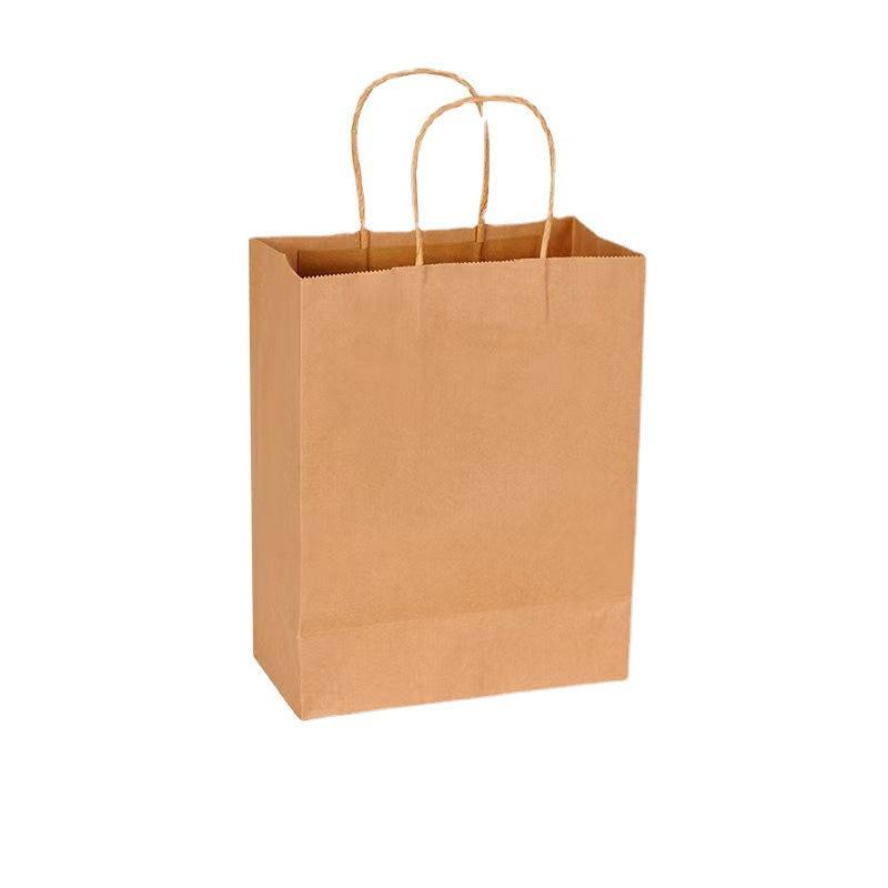 Custom size wholesale portable paper bag kraft paper brown paper shopping bag