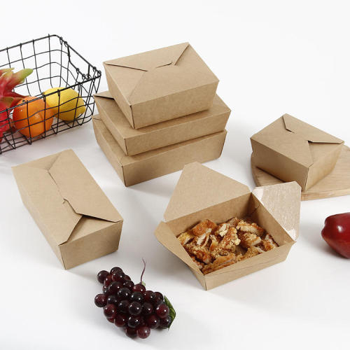 Customized environmental protection kraft paper lunch box takeaway oil-proof food kraft paper box