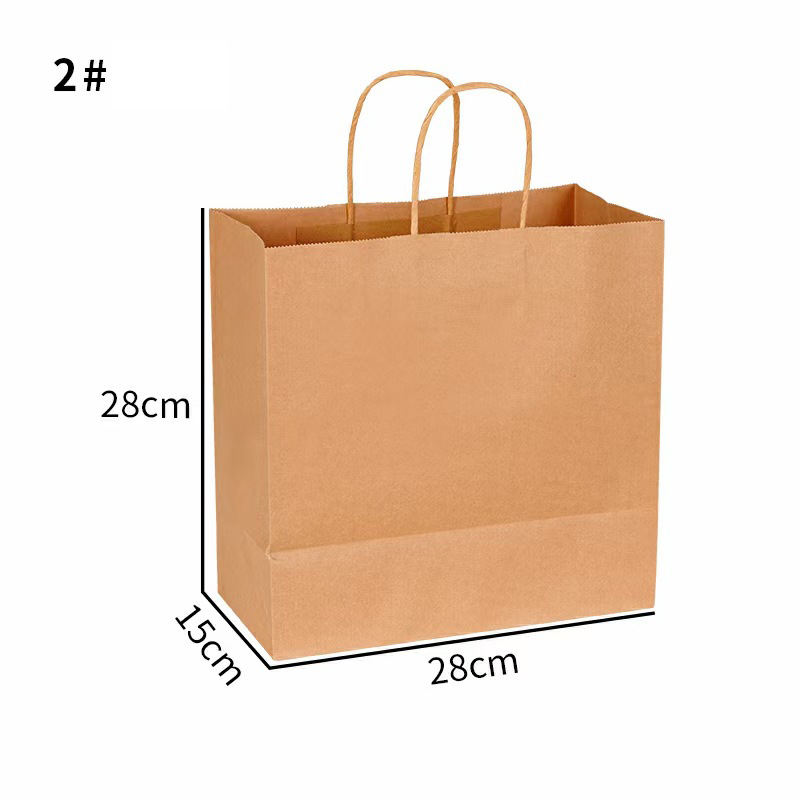 Custom size wholesale portable paper bag kraft paper brown paper shopping bag
