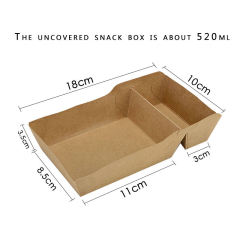 Healthy platter takeaway divided chicken pieces and French fries packed lunch box double kraft paper food packaging