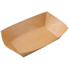 Kraft Paper Lunch Food Box Eco-friendly Brown Paper Snack Cake Tray Hot Dog Tray Boat