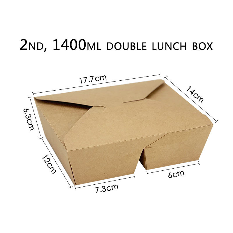 Disposable Takeaway Food Containers Brown Kraft Paper Take Out Food Lunch Boxes For Salad Sushi