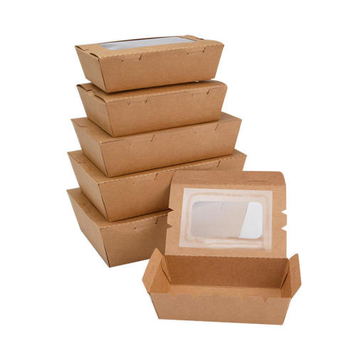 Factory direct sale good price custom disposable salad packaging paper box with window
