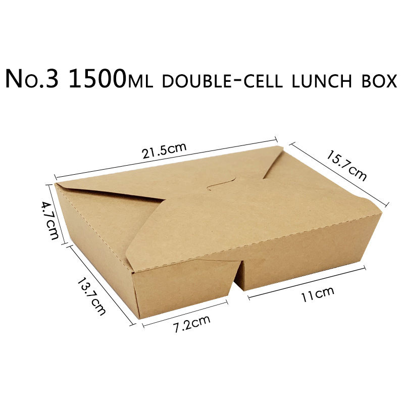 Disposable Takeaway Food Containers Brown Kraft Paper Take Out Food Lunch Boxes For Salad Sushi