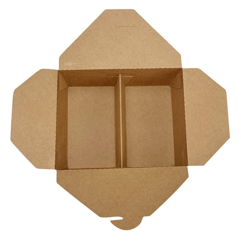 Disposable Takeaway Food Containers Brown Kraft Paper Take Out Food Lunch Boxes For Salad Sushi