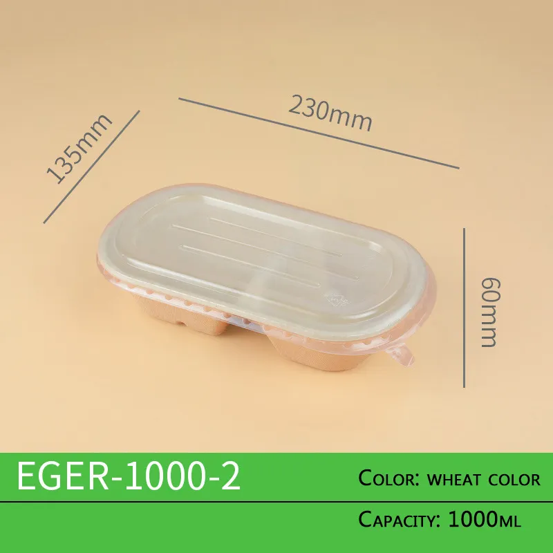 wheat straw material Lunch Box Environmentally Friendly Degradable fast food box