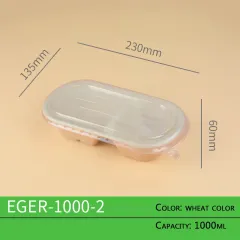 wheat straw material Lunch Box Environmentally Friendly Degradable fast food box