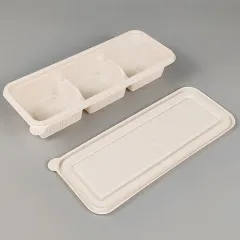 Disposable food container biodegradable corn starch food container microwave oven take-away food packaging container with cover
