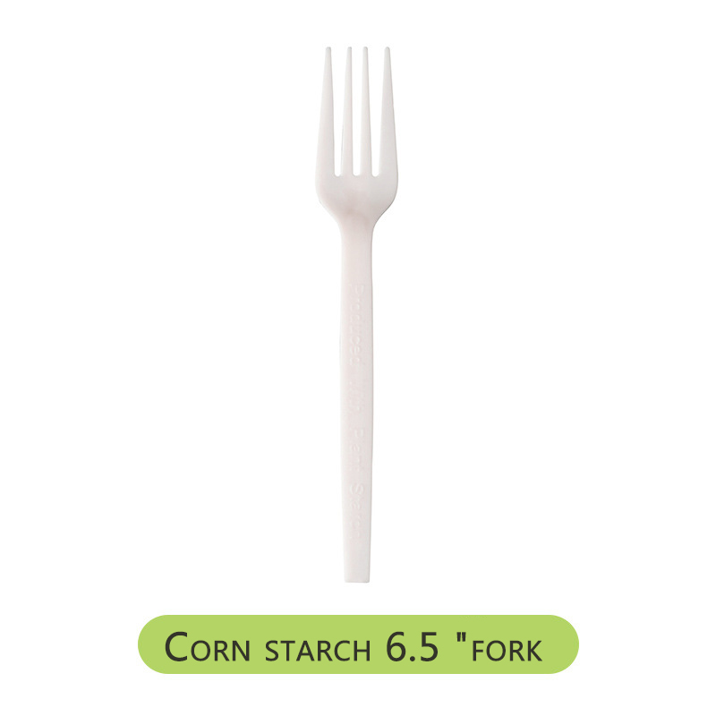 Factory supply fork ecological biodegradable compostable tableware disposable 100% biodegradable cutlery.