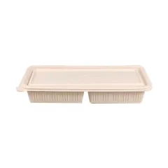 Disposable food container biodegradable corn starch food container microwave oven take-away food packaging container with cover