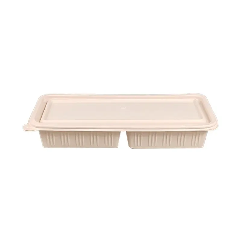 Disposable food container biodegradable corn starch food container microwave oven take-away food packaging container with cover
