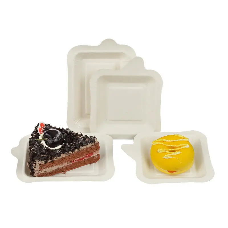 Brand-new 6-inch disposable compostable biodegradable paper cake tray