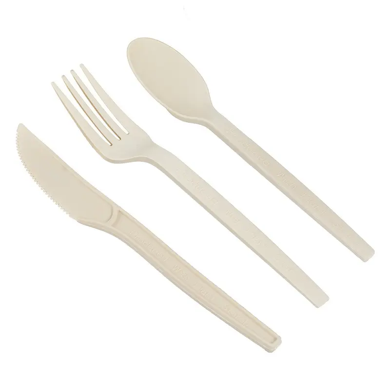 Factory supply fork ecological biodegradable compostable tableware disposable 100% biodegradable cutlery.