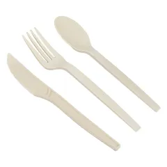 Factory supply fork ecological biodegradable compostable tableware disposable 100% biodegradable cutlery.