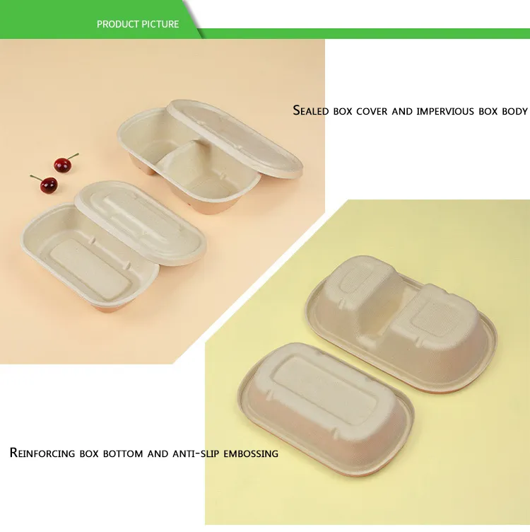 wheat straw material Lunch Box Environmentally Friendly Degradable fast food box