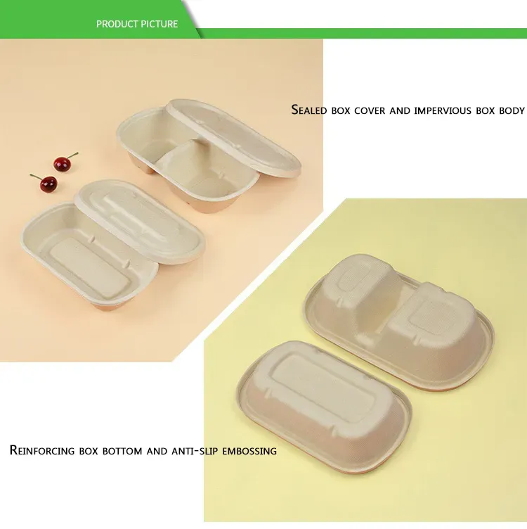wheat straw material Lunch Box Environmentally Friendly Degradable fast food box