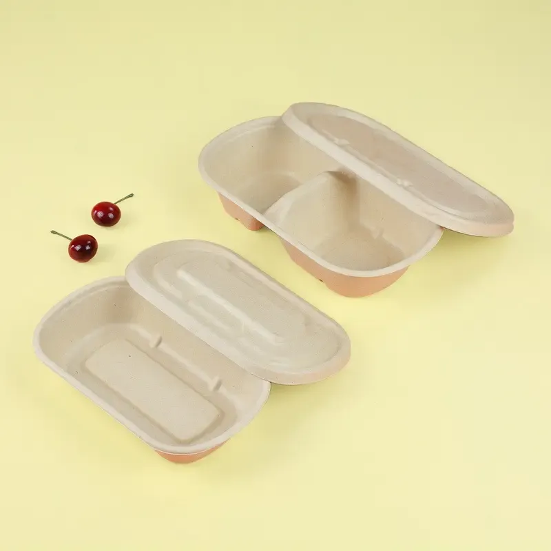 wheat straw material Lunch Box Environmentally Friendly Degradable fast food box