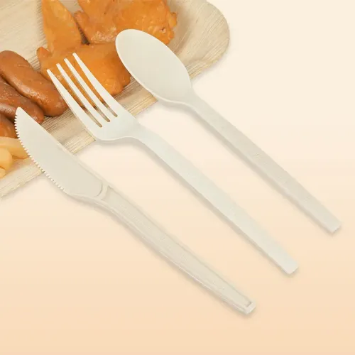 Factory supply fork ecological biodegradable compostable tableware disposable 100% biodegradable cutlery.