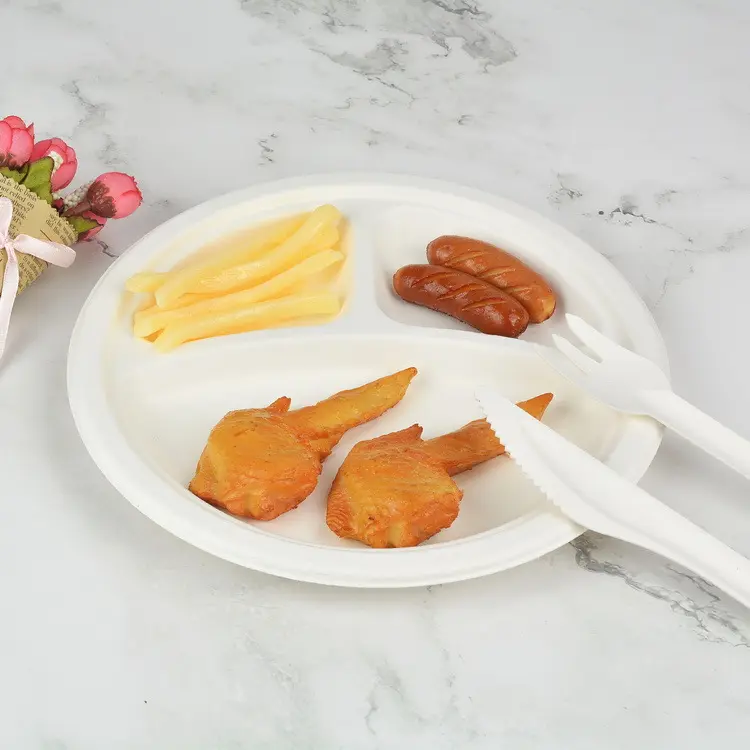 Wholesale Bagasse Pulp Paper Plate Disposable Biodegradable 6 Inch Cake Plate