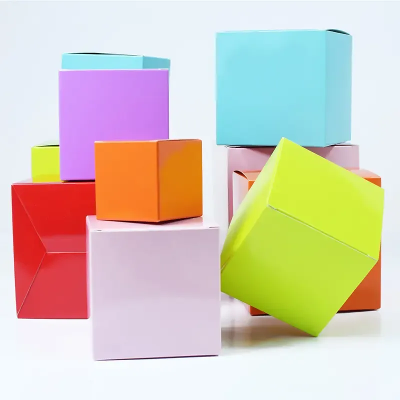 Factory price custom Logo packaging color gift cardboard solid color square DIY blind box empty box