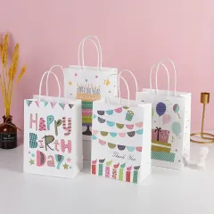 New birthday cowhide handbag cartoon shopping paper bag gift bag packaging spot wholesale