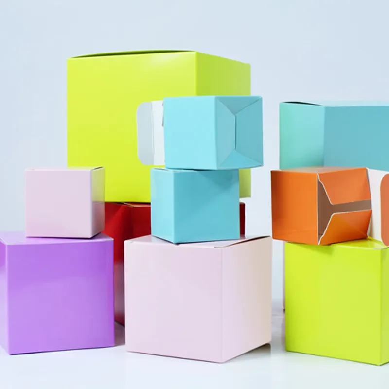 Factory price custom Logo packaging color gift cardboard solid color square DIY blind box empty box