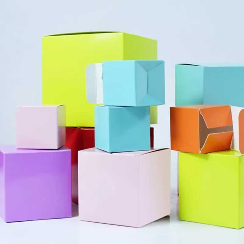 Factory price custom Logo packaging color gift cardboard solid color square DIY blind box empty box