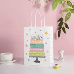New birthday cowhide handbag cartoon shopping paper bag gift bag packaging spot wholesale