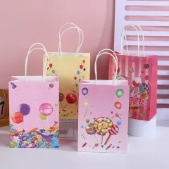 Wholesale candy gift bags business holiday party decorative bags with handles paper bags