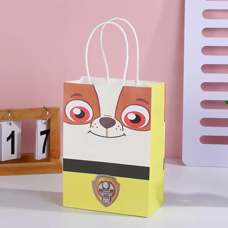 Cartoon cute paper packaging gift bag candy paper birthday gift bag with handle