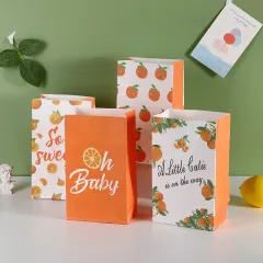 Best selling gift bags cartoon cute fruit white cowhide cross-border paper bags holiday gifts simple gift bags
