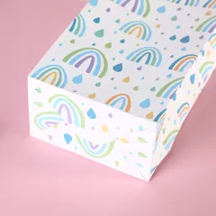 White kraft paper square bottom paper bag with hand gift holiday gift packaging bag