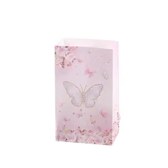 Hot pink printing no portable anniversary gift bag kraft paper square bottom paper bag holiday gift bag