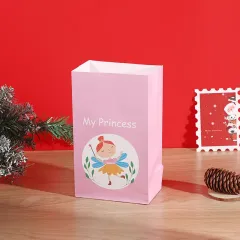 Hot pink printing no portable anniversary gift bag kraft paper square bottom paper bag holiday gift bag