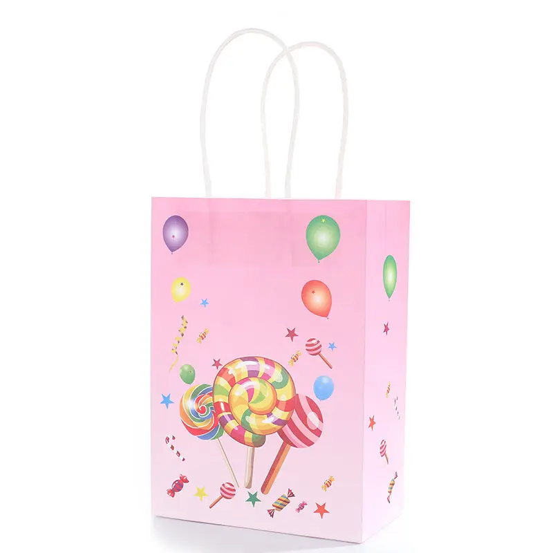 Wholesale candy gift bags business holiday party decorative bags with handles paper bags