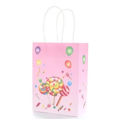 Wholesale candy gift bags business holiday party decorative bags with handles paper bags